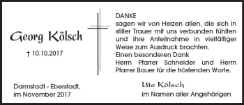 Traueranzeige von Georg Kölsch von Trauerportal Rhein Main Presse