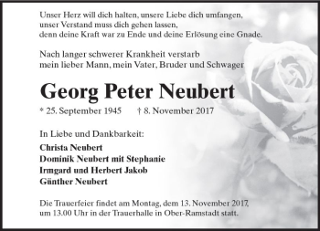 Traueranzeige von Georg Peter Neubert von Trauerportal Echo Online