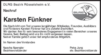 Traueranzeige von Karsten Fünkner von Trauerportal Rhein Main Presse
