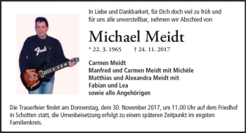 Traueranzeige von Michael Meidt von  Kreisanzeiger