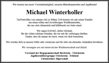 Traueranzeige von Michael Winterholler von VRM Trauer