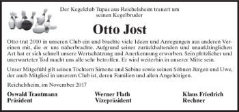 Traueranzeige von Otto Jost von Trauerportal Echo Online