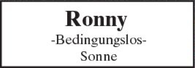  Traueranzeige für Ronny  vom 25.11.2017 aus Trauerportal Echo Online