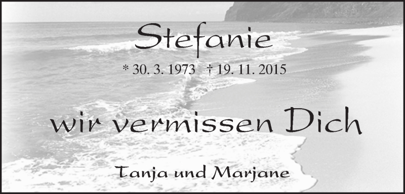  Traueranzeige für Stefanie Buss vom 18.11.2017 aus Trauerportal Echo Online