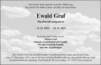 Traueranzeige von Ewald Graf von  Kreisanzeiger