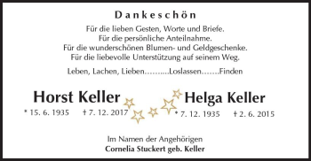 Traueranzeige von Helga Keller von Trauerportal Echo Online