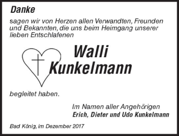Traueranzeige von Walli Kunkelmann von Trauerportal Echo Online