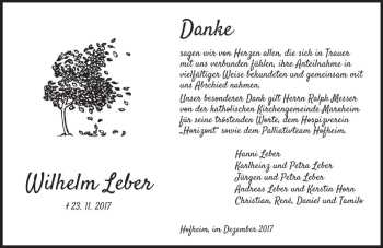Traueranzeige von Wilhelm Leber von Trauerportal Rhein Main Presse