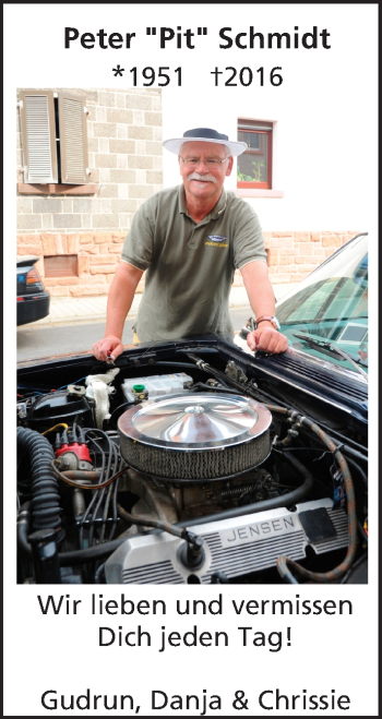 Traueranzeige von Peter Schmidt von Trauerportal Echo Online