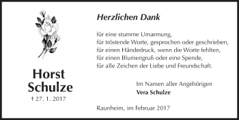 Traueranzeige von Horst Schulze von Trauerportal Rhein Main Presse