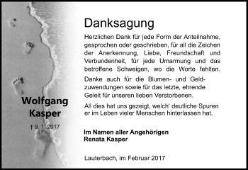 Traueranzeige von Wolfgang Kasper von VRM Trauer