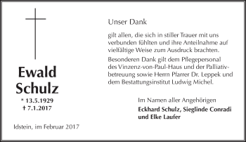 Traueranzeige von Ewald Schulz von Trauerportal Rhein Main Presse