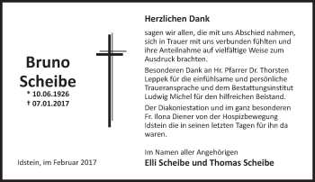 Traueranzeige von Bruno Scheibe von Trauerportal Rhein Main Presse