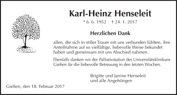 Traueranzeige von Karl-Heinz Henseleit von  Gießener Anzeiger