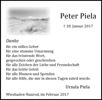 Traueranzeige von Peter Piela von Trauerportal Rhein Main Presse