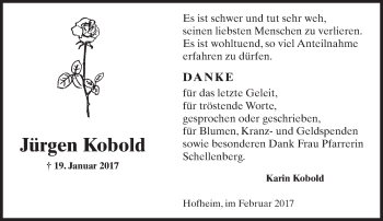 Traueranzeige von Jürgen Kobold von Trauerportal Rhein Main Presse