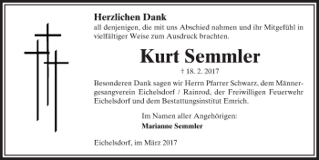 Traueranzeige von Kuert Semmler von  Kreisanzeiger