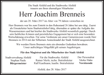 Traueranzeige von Joachim Brenneis von VRM Trauer