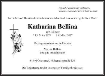 Traueranzeige von Katharina Bellina von  Usinger Anzeiger