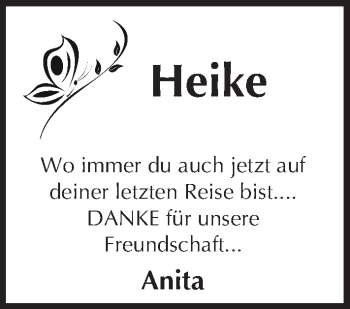 Traueranzeige von Heike Poth von Trauerportal Echo Online