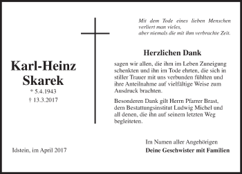 Traueranzeige von Karl-Heinz Skarek von Trauerportal Rhein Main Presse