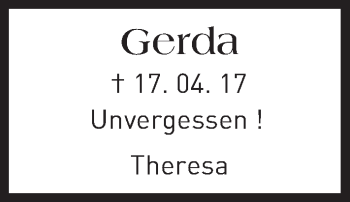 Traueranzeige von Gerda Bopp von  Kreisanzeiger
