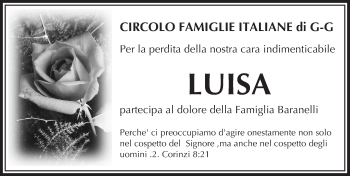 Traueranzeige von Luisa Baranelli von Trauerportal Echo Online