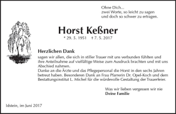 Traueranzeige von Horst Keßner von Trauerportal Rhein Main Presse
