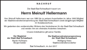 Traueranzeige von Meinulf Hellermann von Trauerportal Rhein Main Presse