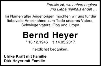 Traueranzeige von Bernd Heyer von Trauerportal Echo Online