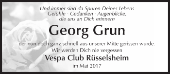 Traueranzeige von Georg Grun von Trauerportal Rhein Main Presse