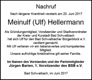 Traueranzeige von Meinulf  Hellermann von Trauerportal Rhein Main Presse