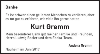 Traueranzeige von Kurt Gremm von Trauerportal Rhein Main Presse