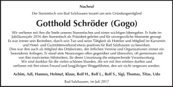Traueranzeige von Gotthold Schröder von  Kreisanzeiger