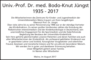 Traueranzeige von Bodo-Knut Jüngst von Trauerportal Rhein Main Presse