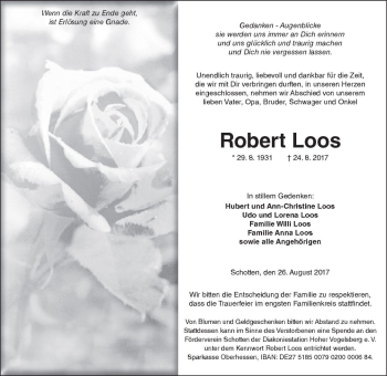 Traueranzeige von Robert Loos von  Kreisanzeiger