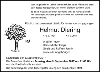 Traueranzeige von Helmut Diering von VRM Trauer