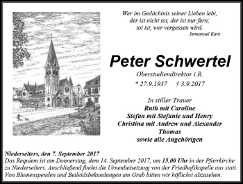 Traueranzeige von Peter Schwertel von  Camberger Anzeiger