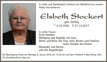Traueranzeige von Elsbeth Stockert von Trauerportal Rhein Main Presse