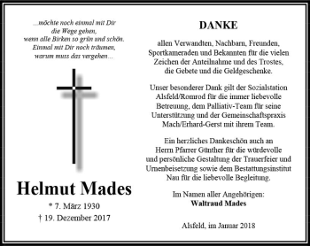 Traueranzeige von Helmut Mades von VRM Trauer