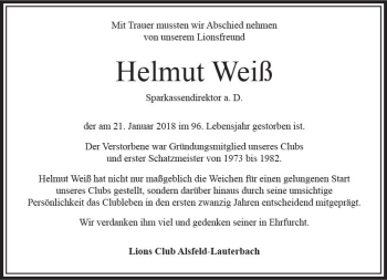 Traueranzeige von Helmut Weiß von VRM Trauer