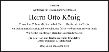 Traueranzeige von Otto König von VRM Trauer