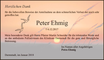 Traueranzeige von Peter Ehmig von Trauerportal Rhein Main Presse