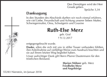 Traueranzeige von Ruth-Else Merz von Trauerportal Rhein Main Presse