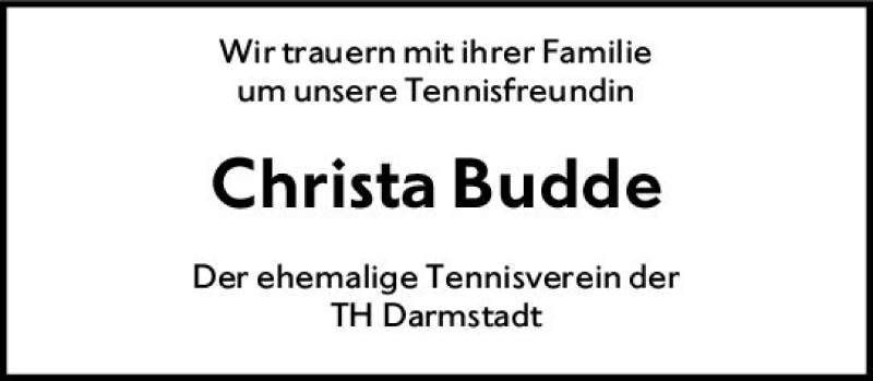  Traueranzeige für Christa Budde vom 27.10.2018 aus vrm-trauer