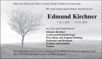 Traueranzeige von Edmund Kirchner von  Kreisanzeiger