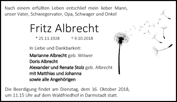 Traueranzeige von Fritz Albrecht von vrm-trauer
