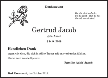 Traueranzeige von Gertrud Jacob von vrm-trauer