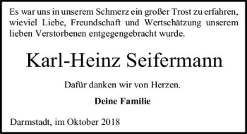 Traueranzeige von Karl-Heinz Seifermann von vrm-trauer