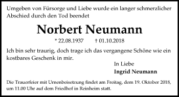 Traueranzeige von Norbert Neumann von vrm-trauer